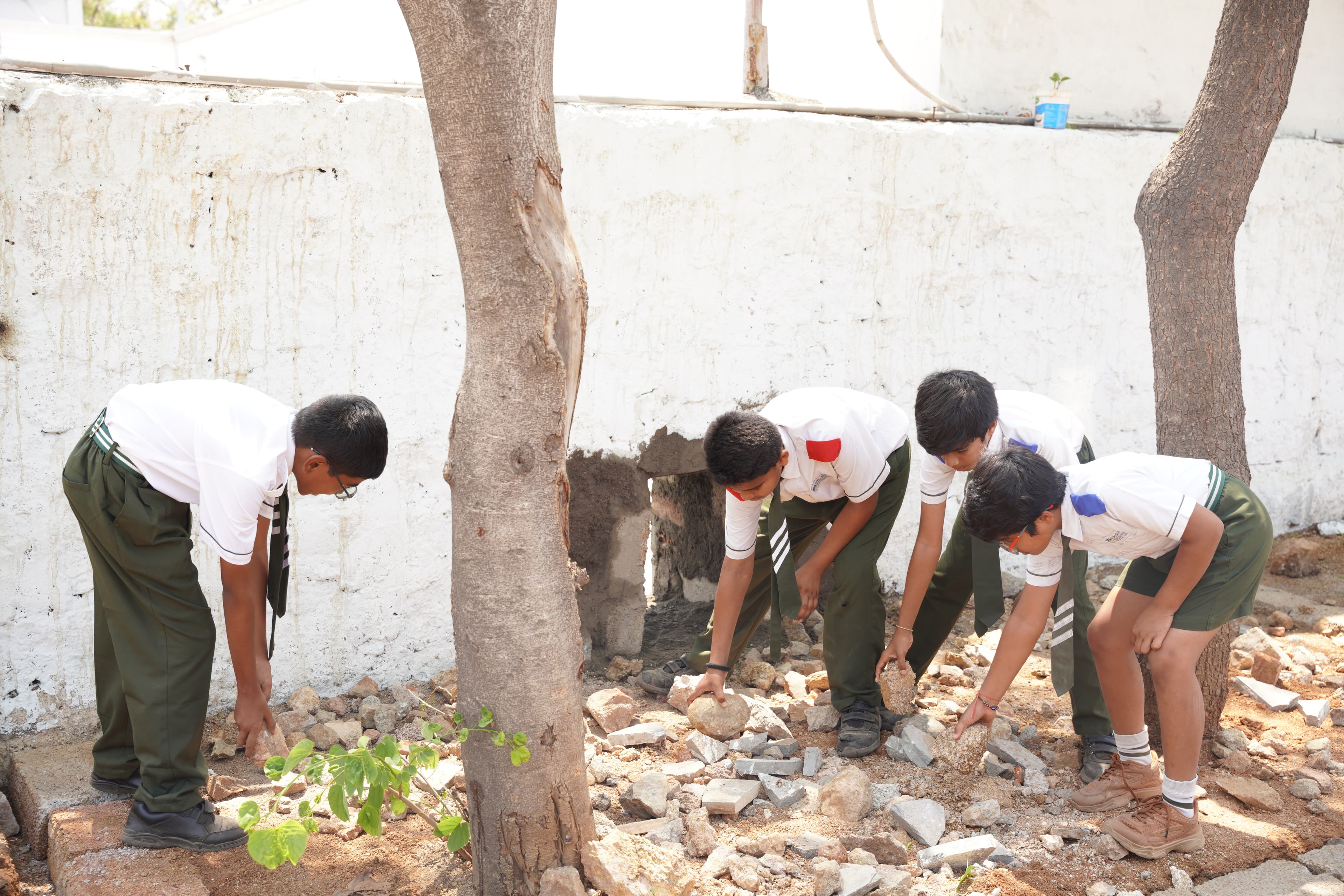 Students in outdoor eco campus activities at SMHS