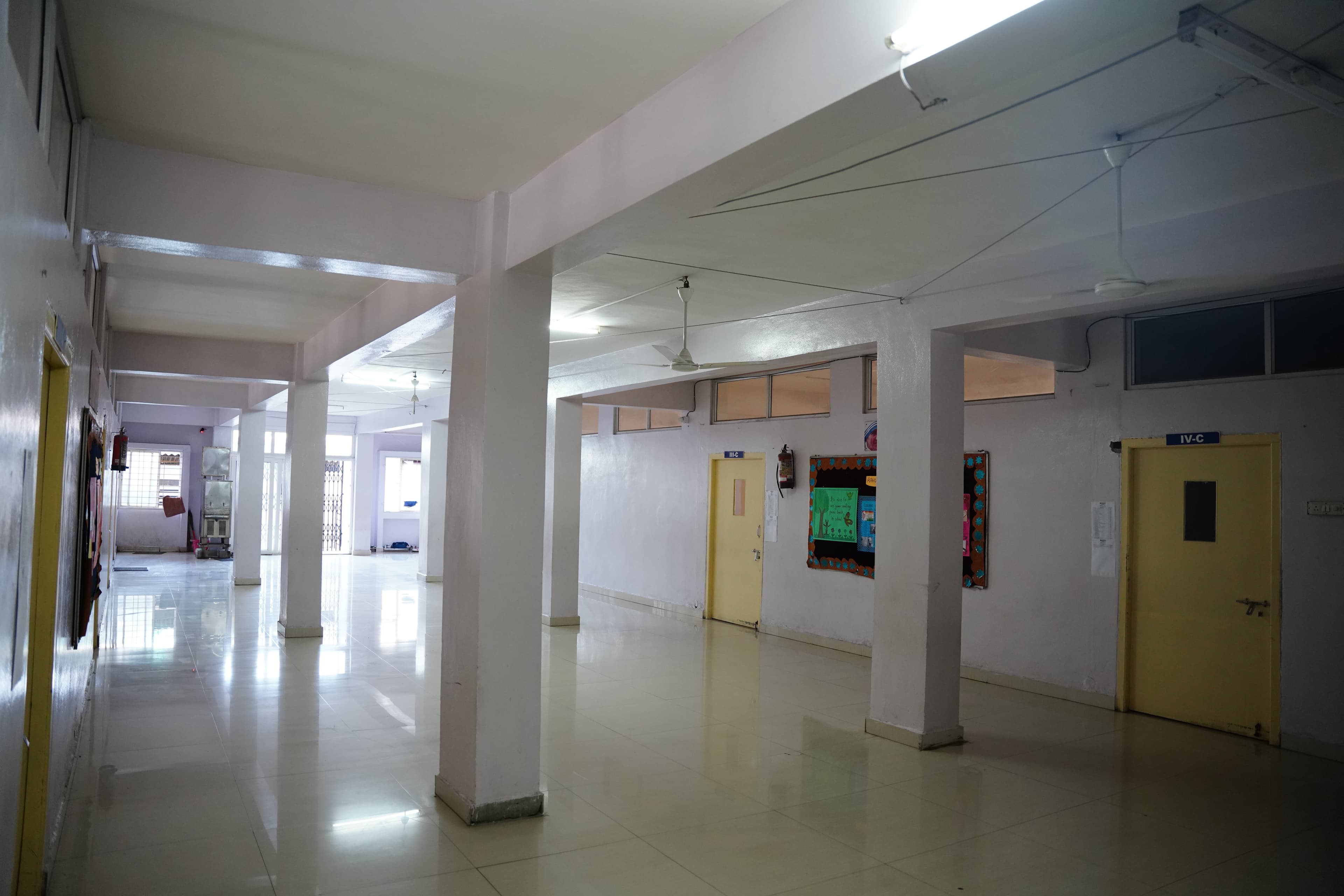 Primary block lobby and classroom doors